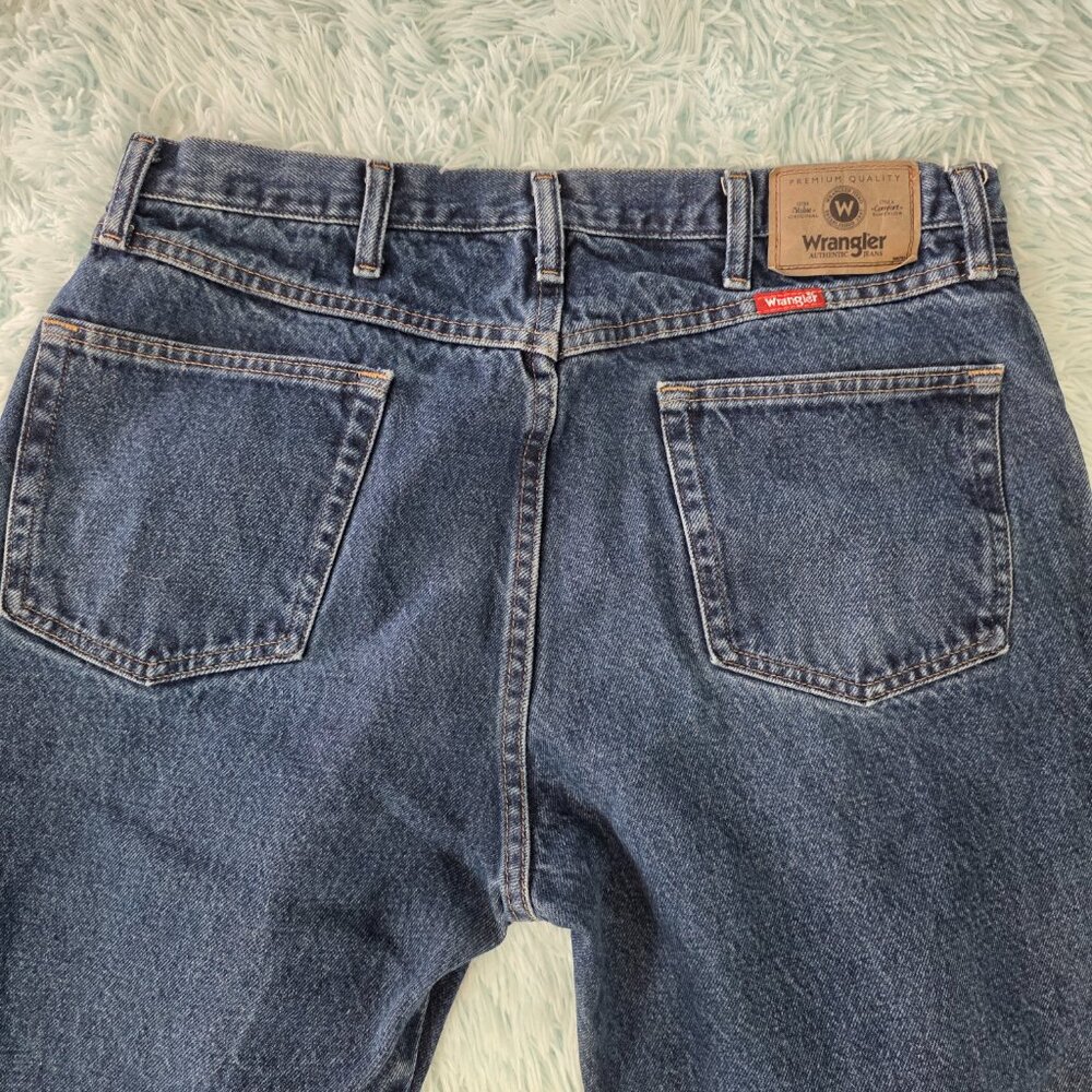 Wrangler 96501MR Dark Wash Regular Fit Straight Leg Jeans - 38x30 - Picture 3 of 9